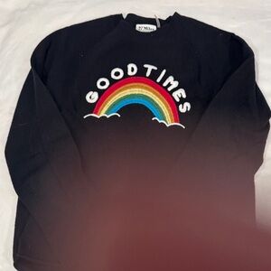 27 Miles Malibu Black Rainbow Sweater
